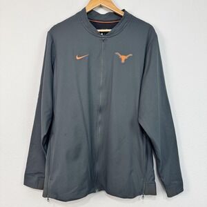 Texas Longhorns Jacket Mens Large Gray College Football Nike Track Zip Front